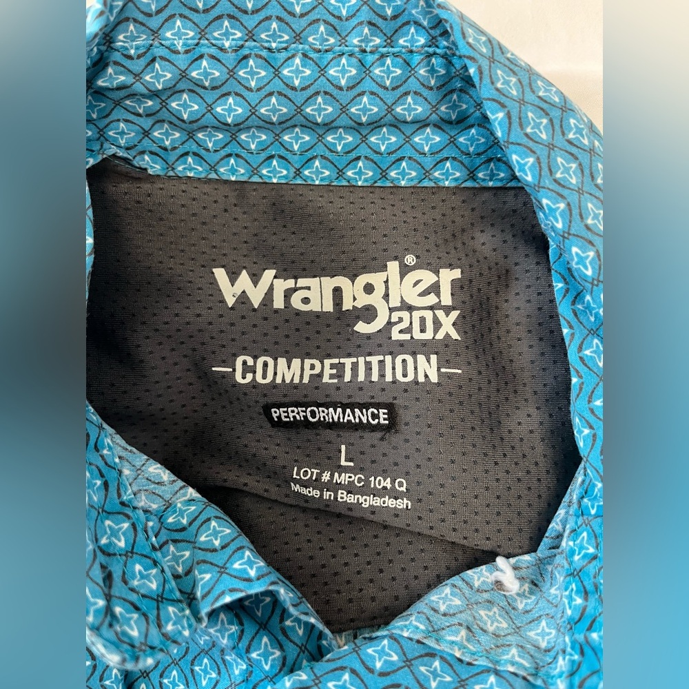 Wrangler 20X Men's Patterned Blue Competition shirt